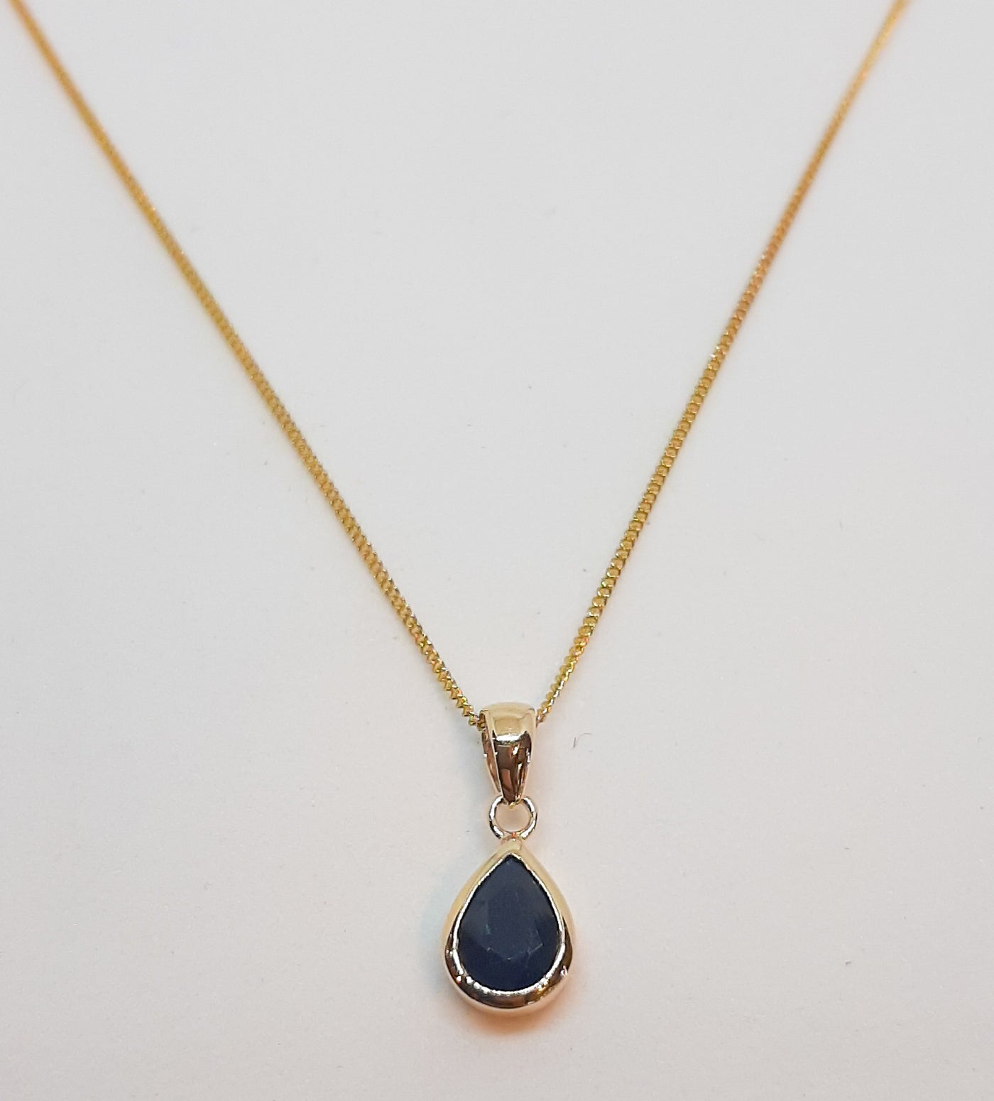 9ct Gold Sapphire Teardrop Pendant