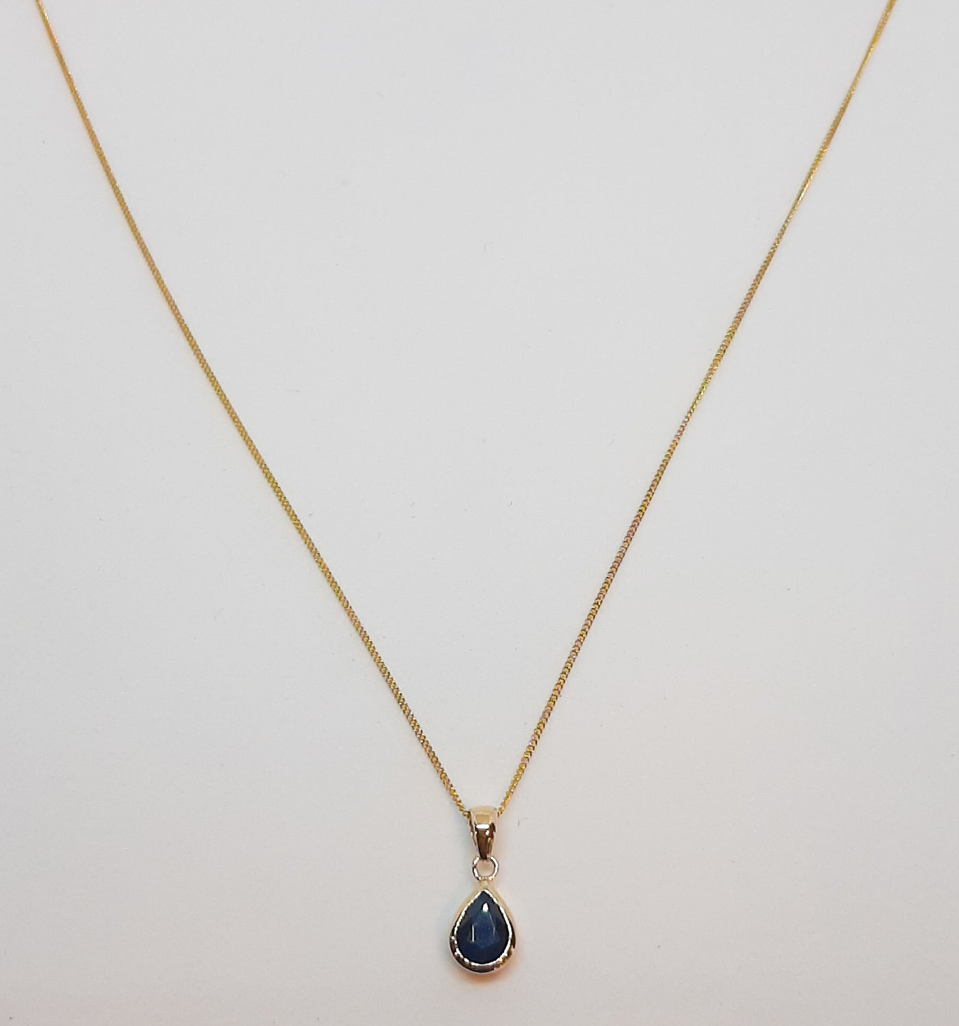 9ct Gold Sapphire Teardrop Pendant