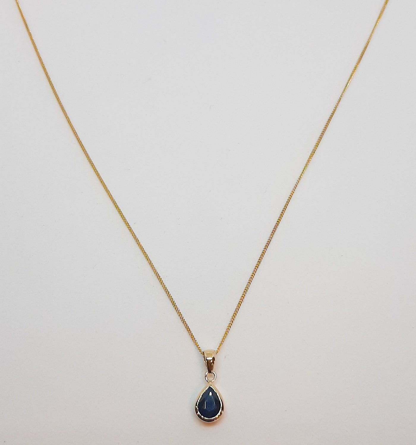 9ct Gold Sapphire Teardrop Pendant