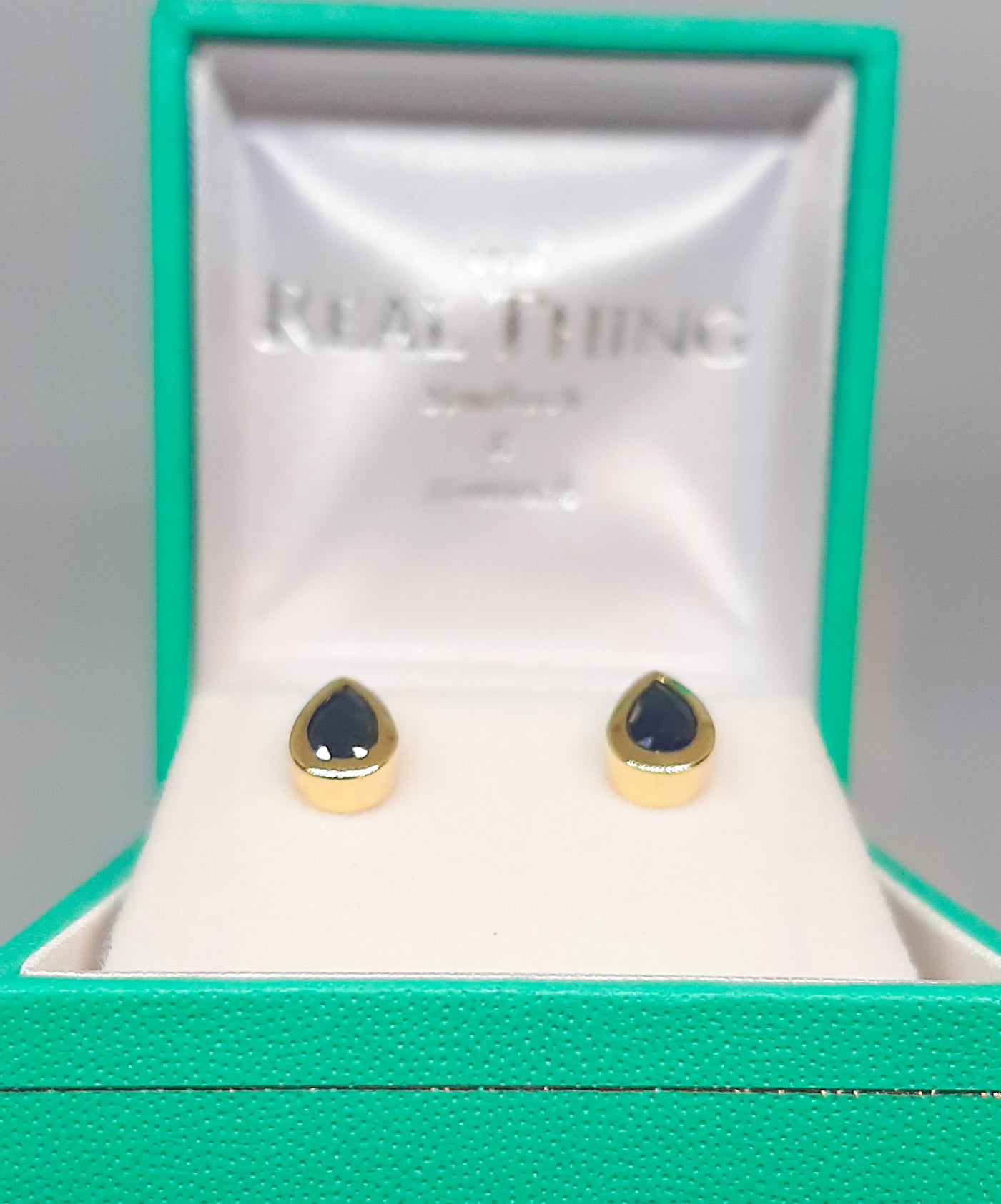 9ct Gold Sapphire Teardrop Stud Earrings