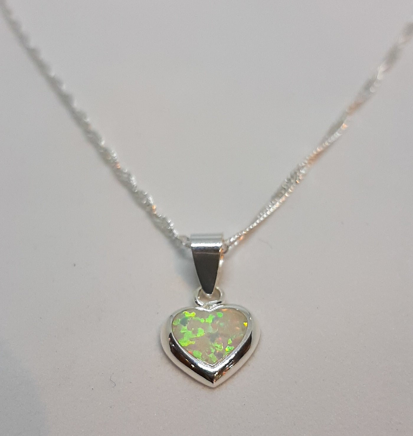 Opal Heart Pendant