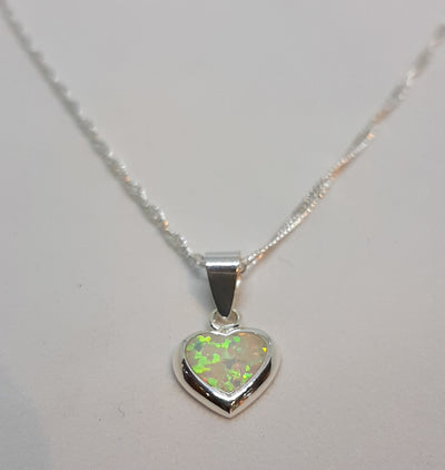 Opal Heart Pendant