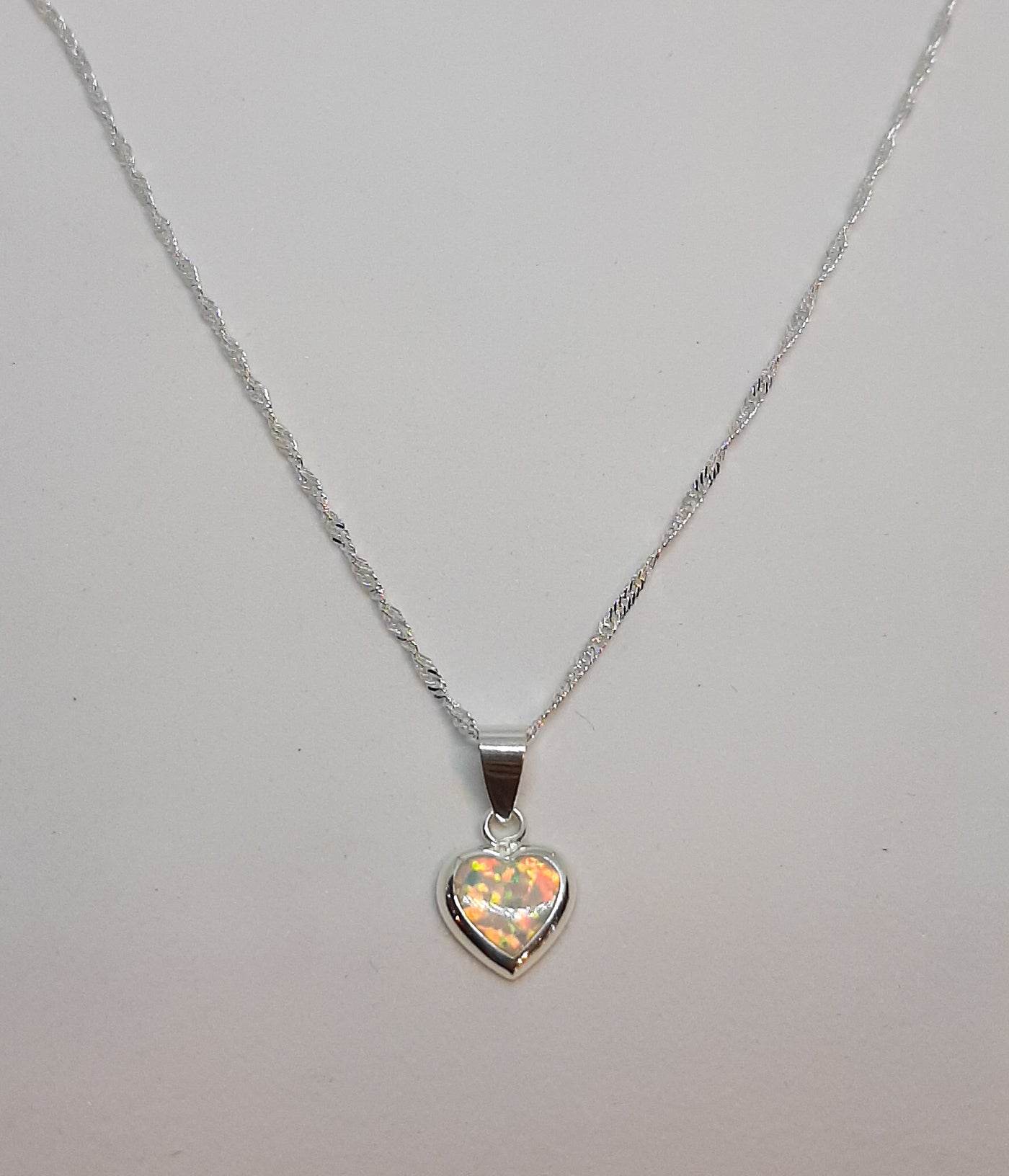 Opal Heart Pendant