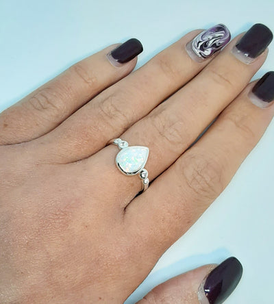 Opal Teardrop Ring