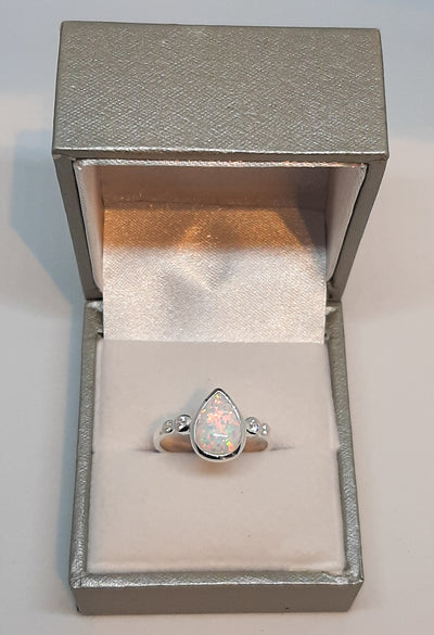 Opal Teardrop Ring