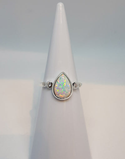 Opal Teardrop Ring