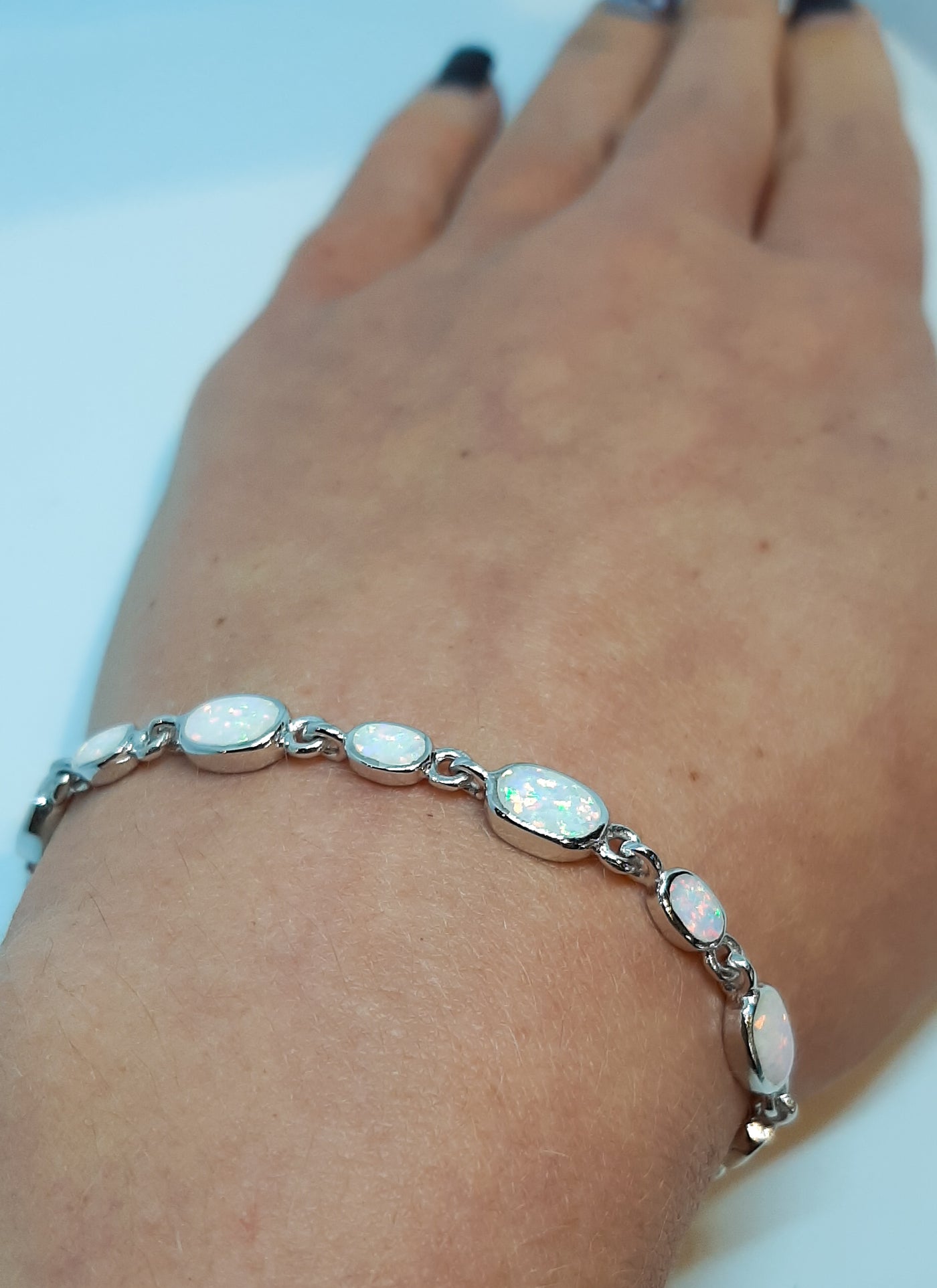 Opal Oval Link Bracelet