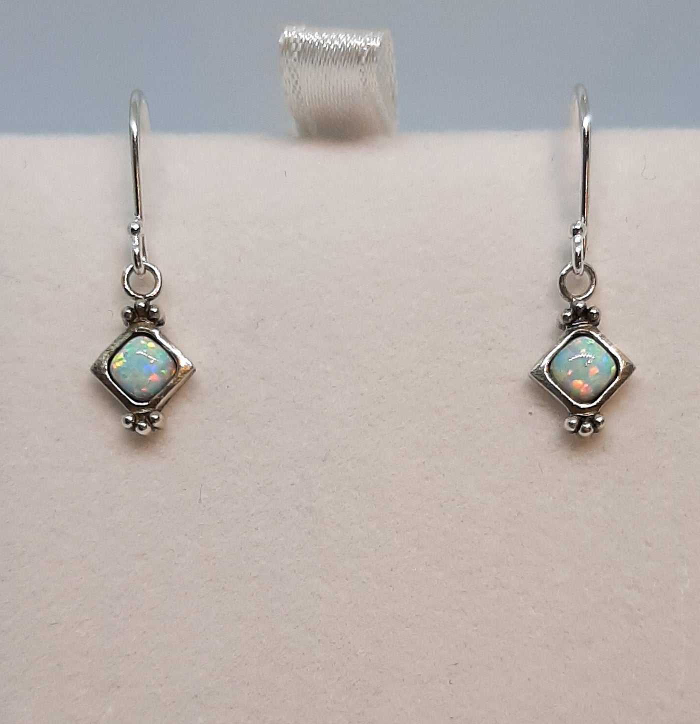 Opal Vintage Square Drop Earrings