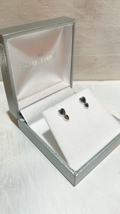 Double Heart Stud Earrings