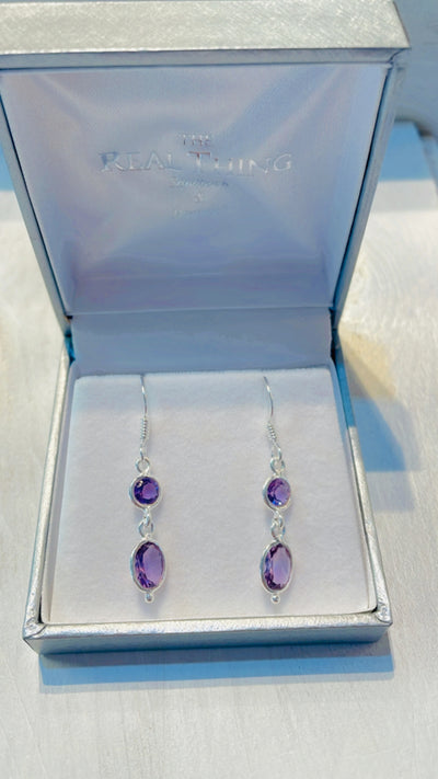 Amethyst Double Drop Earrings