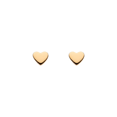 Dew Gold Heart Stud Earrings
