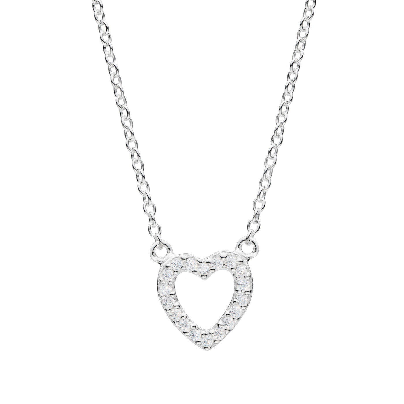 Dew Open Heart Crystal Necklace