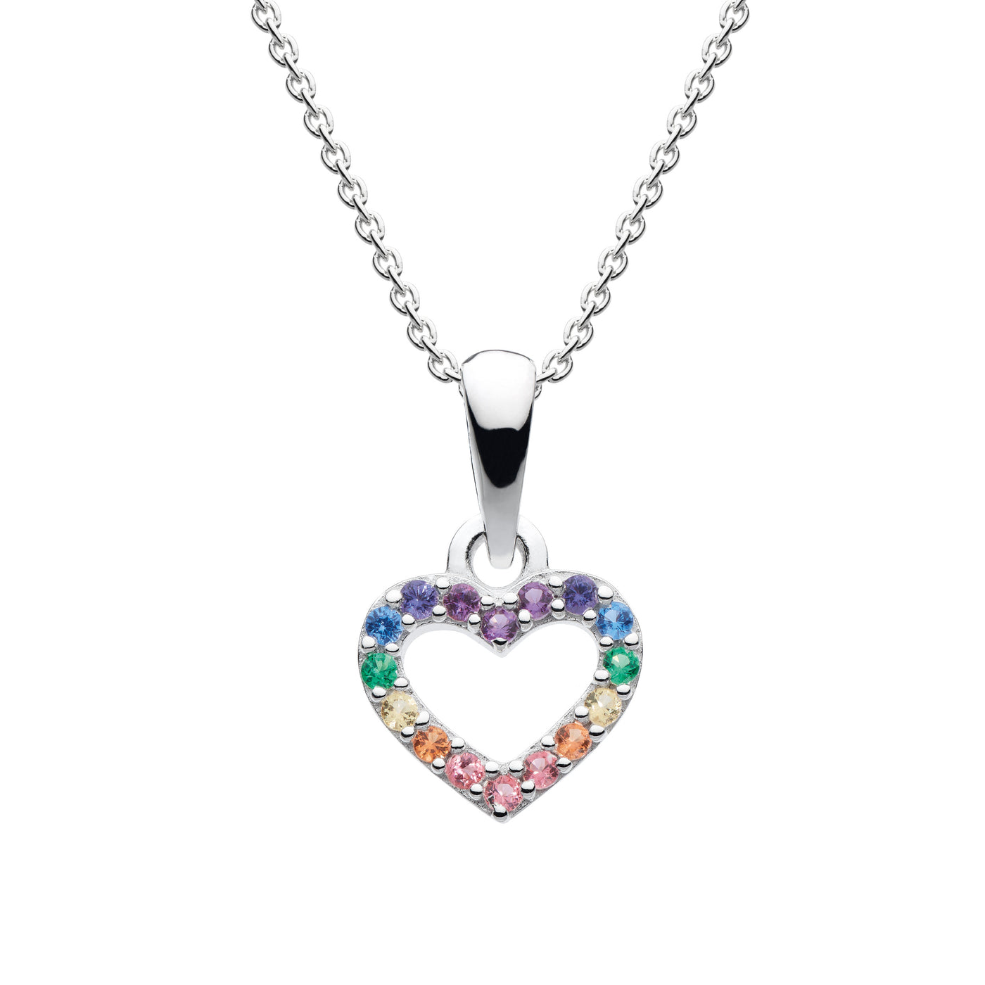 Dew Rainbow Open Heart Pendant