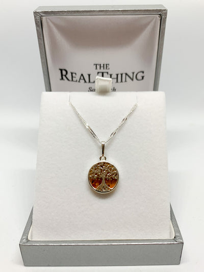 Amber Small Tree of Life Pendant