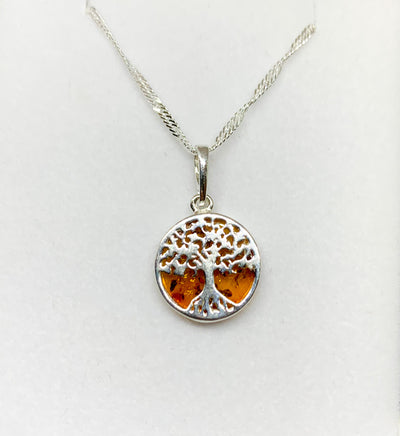 Amber Small Tree of Life Pendant