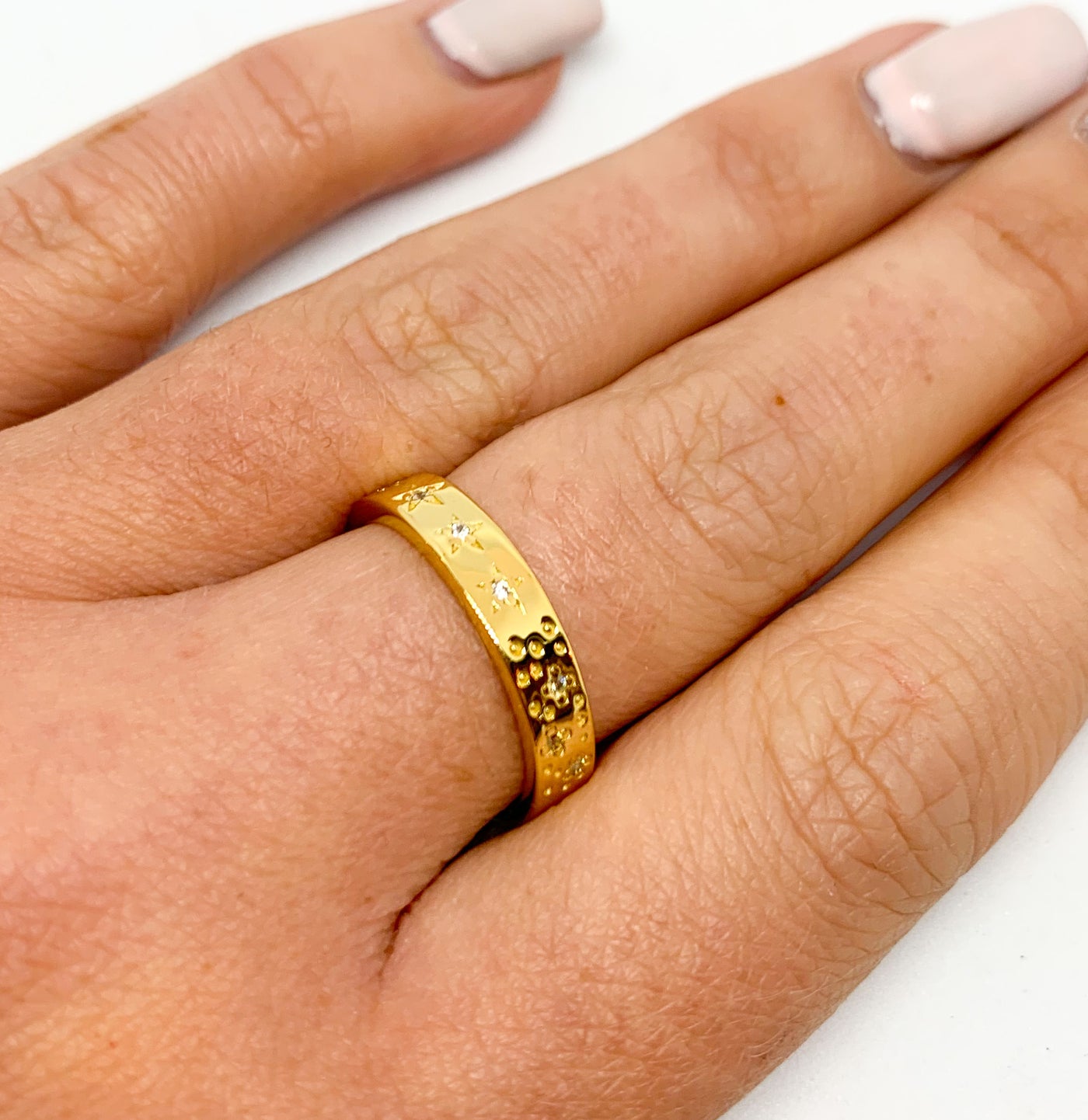 Gold Sparkle Stars Ring