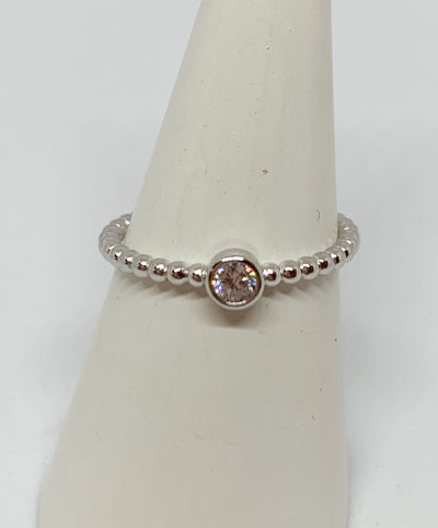Bobbled Solitaire Ring