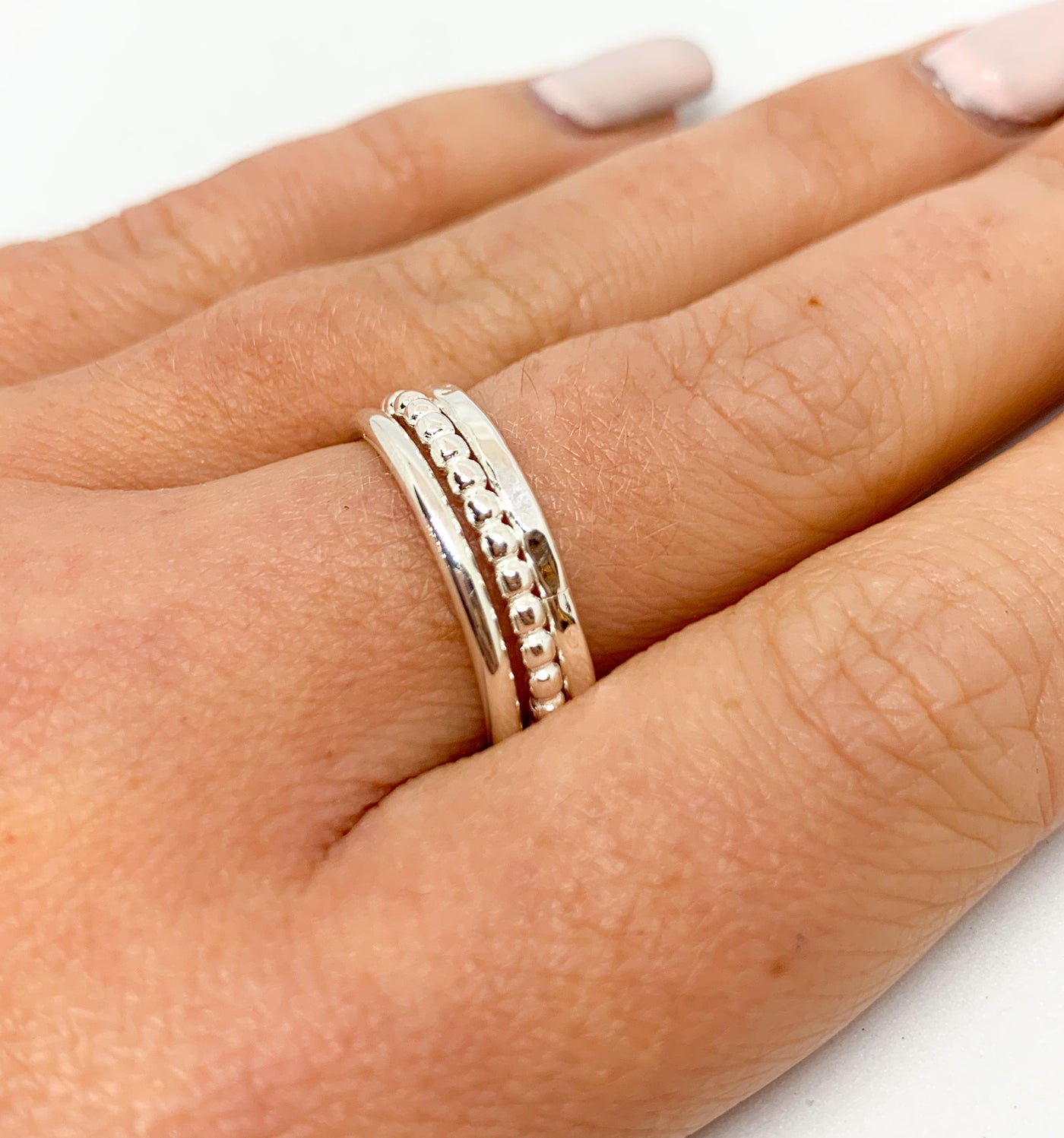 Silver Stacking Rings Set