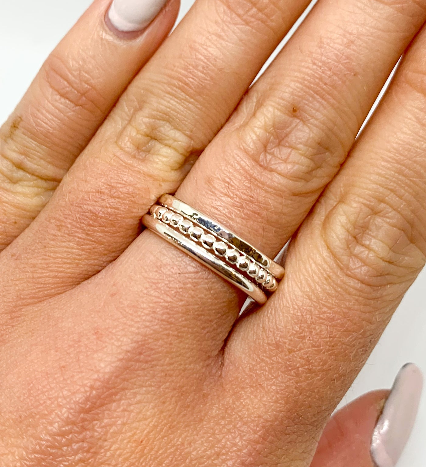 Silver Stacking Rings Set