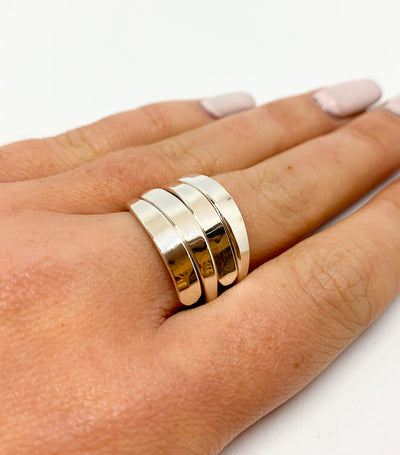 Silver Stripes Ring