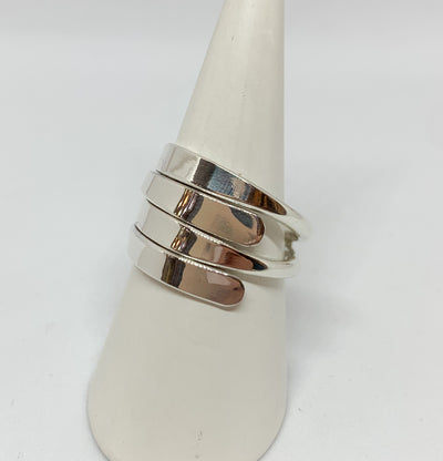 chunky silver stripe ring
