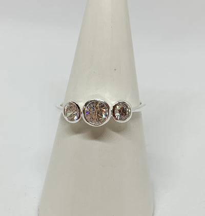 Triple Round Crystal Stone Ring