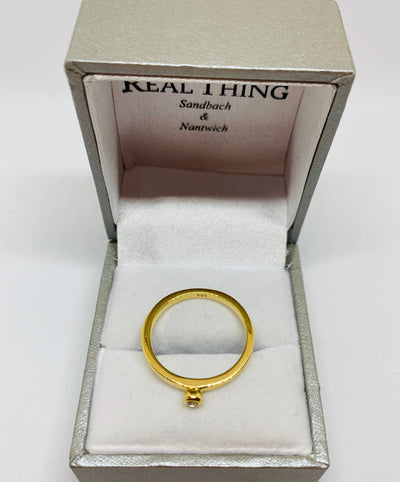 Gold Crystal Ball Ring