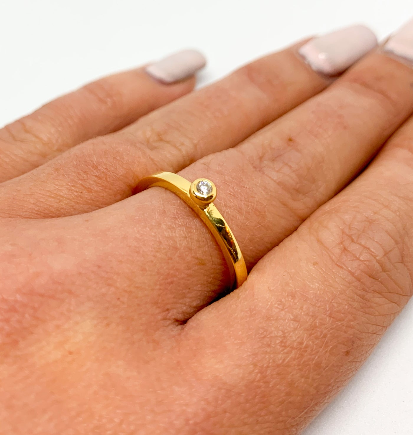 Gold Crystal Ball Ring