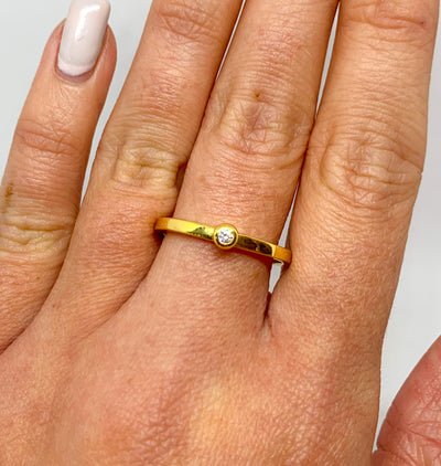 Gold Crystal Ball Ring