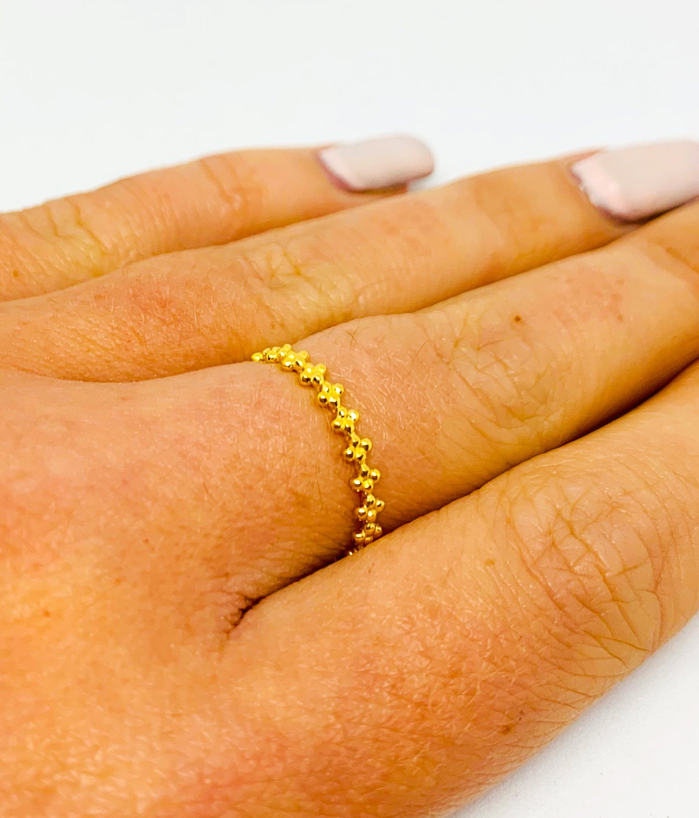 Gold Bobbled Flower Ring