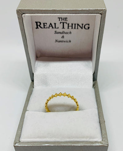Gold Bobbled Flower Ring