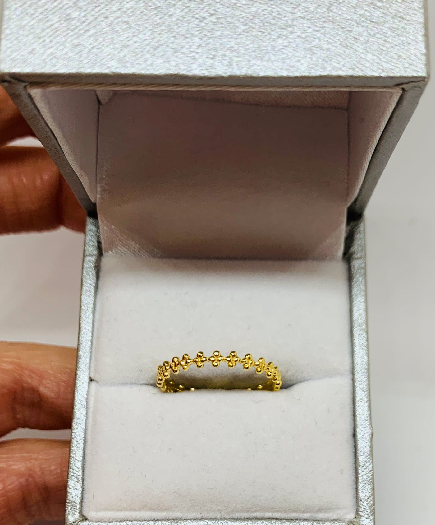 Gold Bobbled Flower Ring