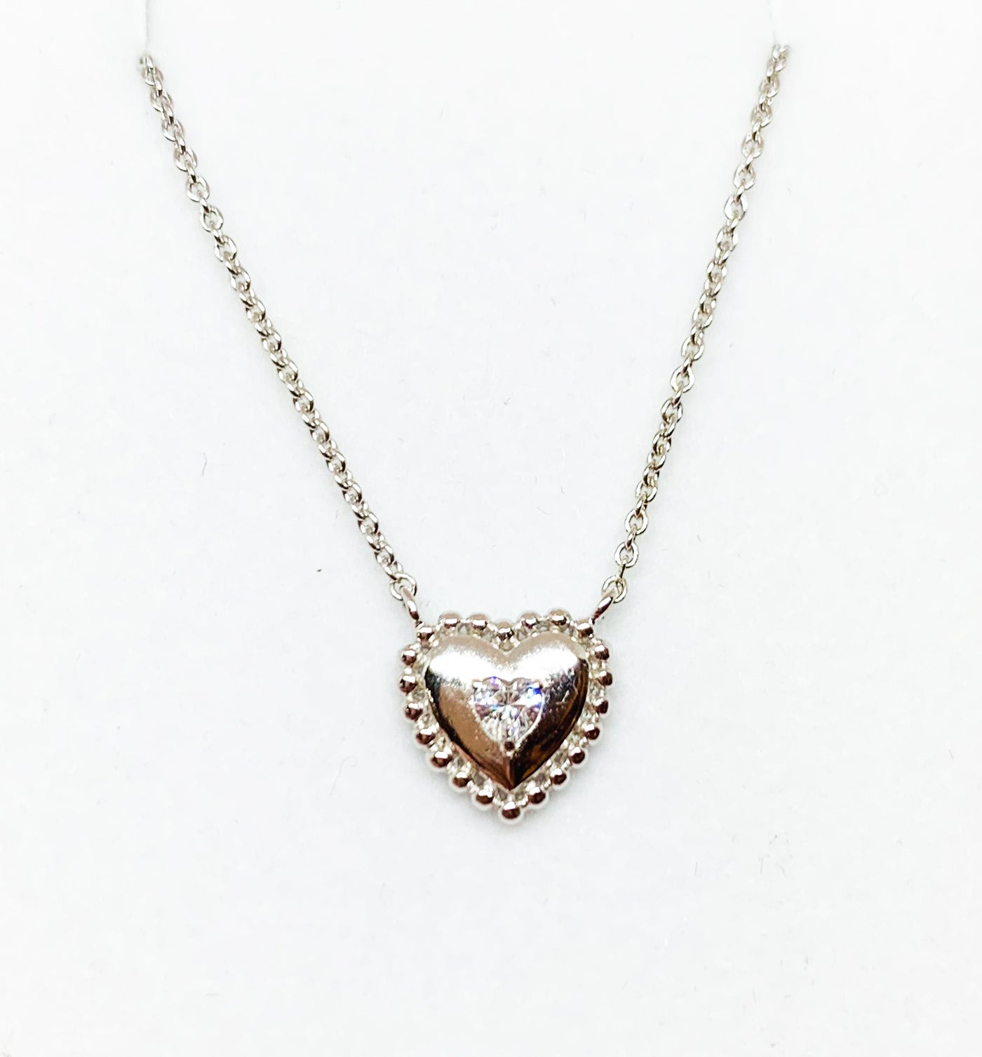 Beaded Heart Crystal Necklace