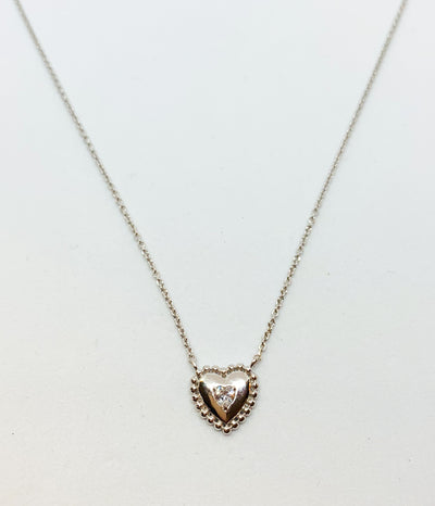 Beaded Heart Crystal Necklace