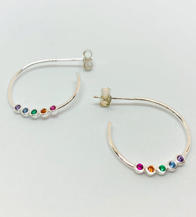 Rainbow Hoop Earrings