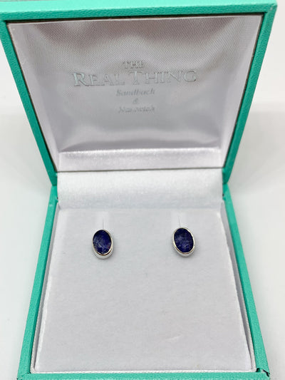 Sapphire Oval Stud Earrings