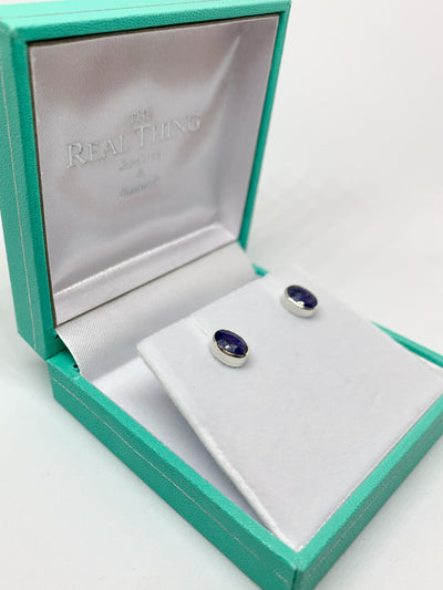 Sapphire Oval Stud Earrings