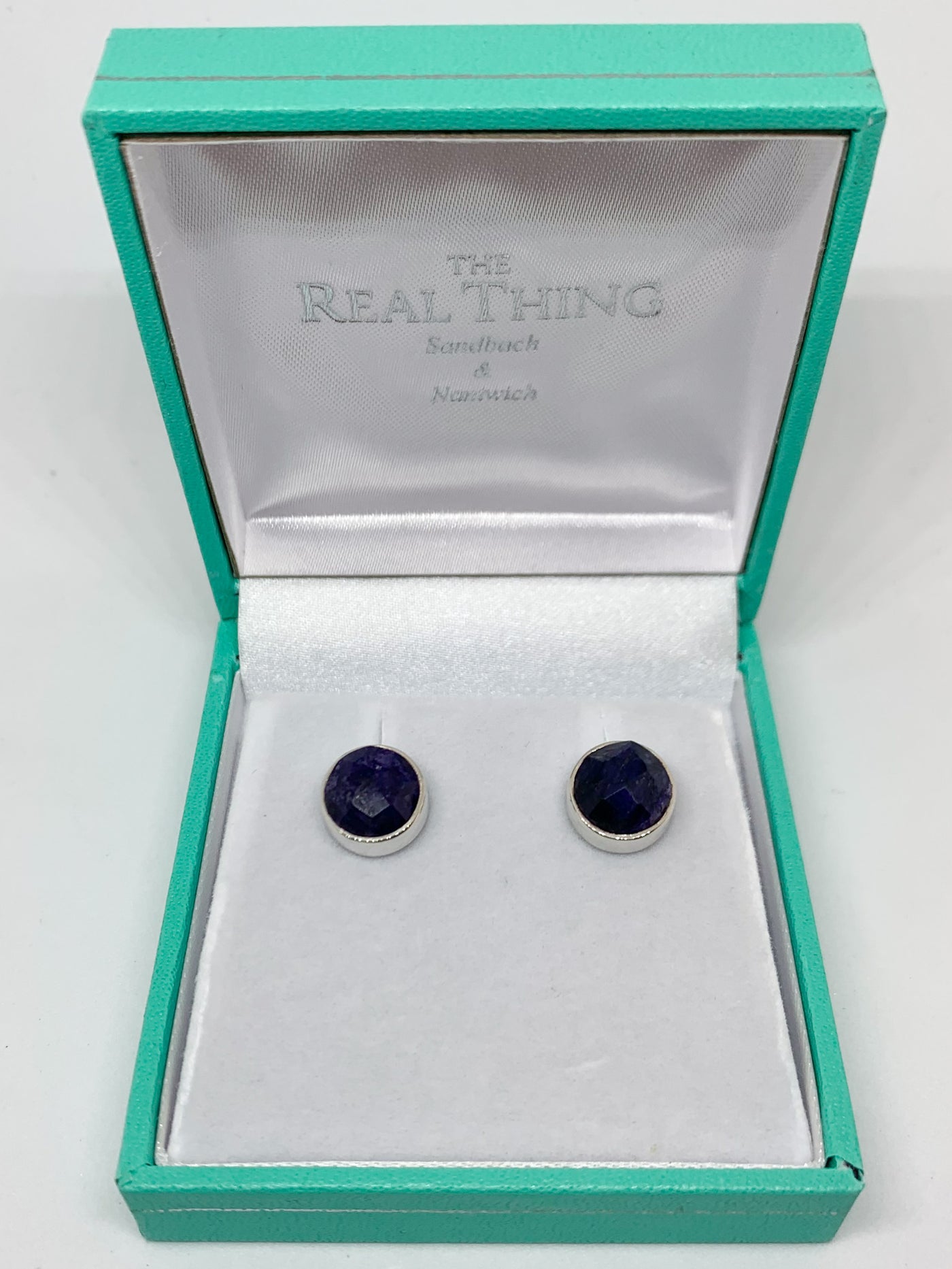 Sapphire 9mm Round Stud Earrings