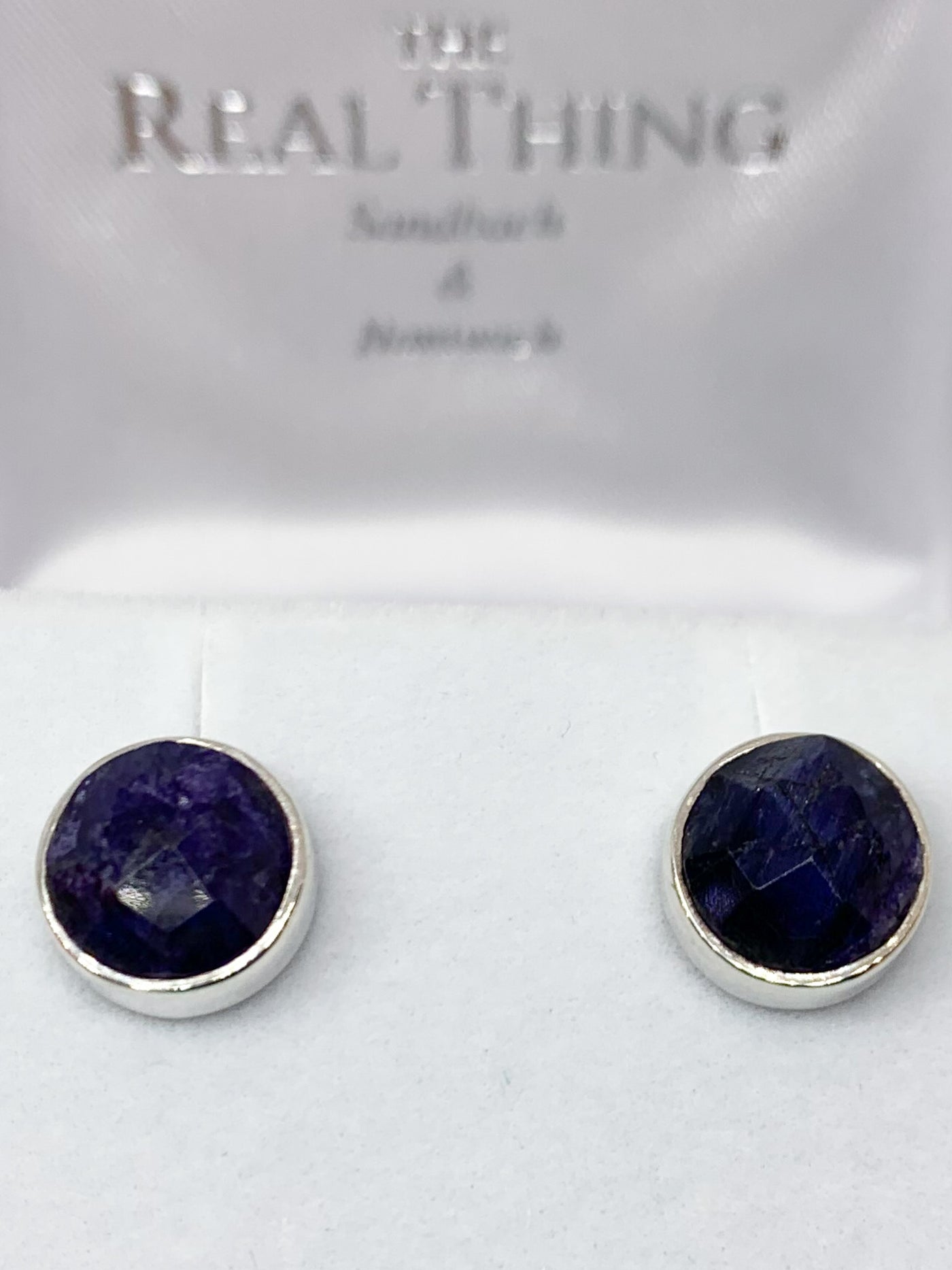 Sapphire 9mm Round Stud Earrings