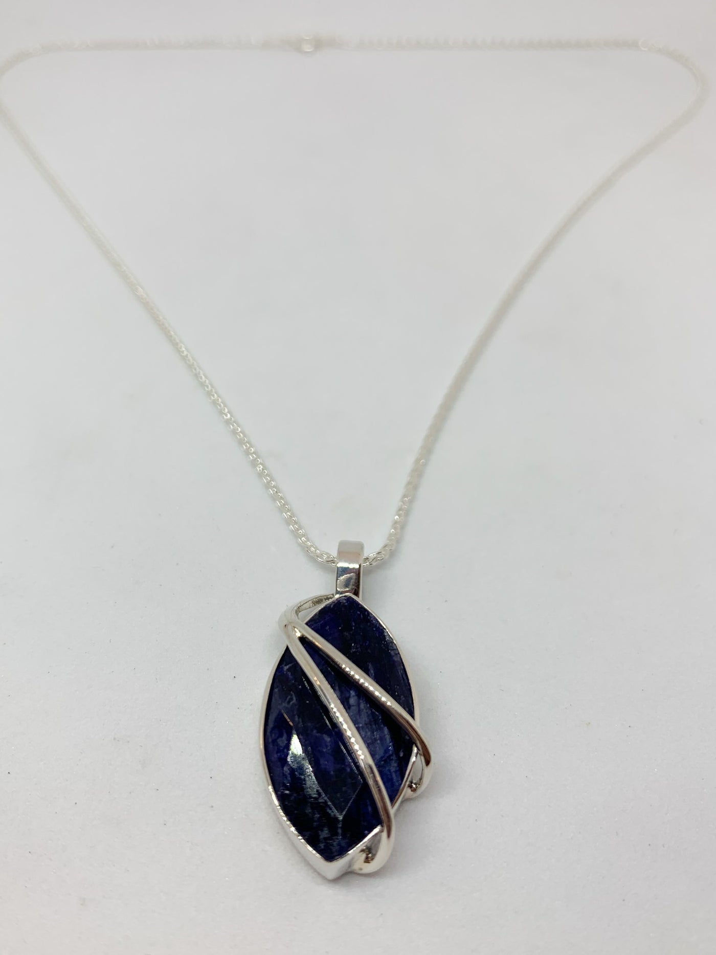 Sapphire Marquis Strand Pendant