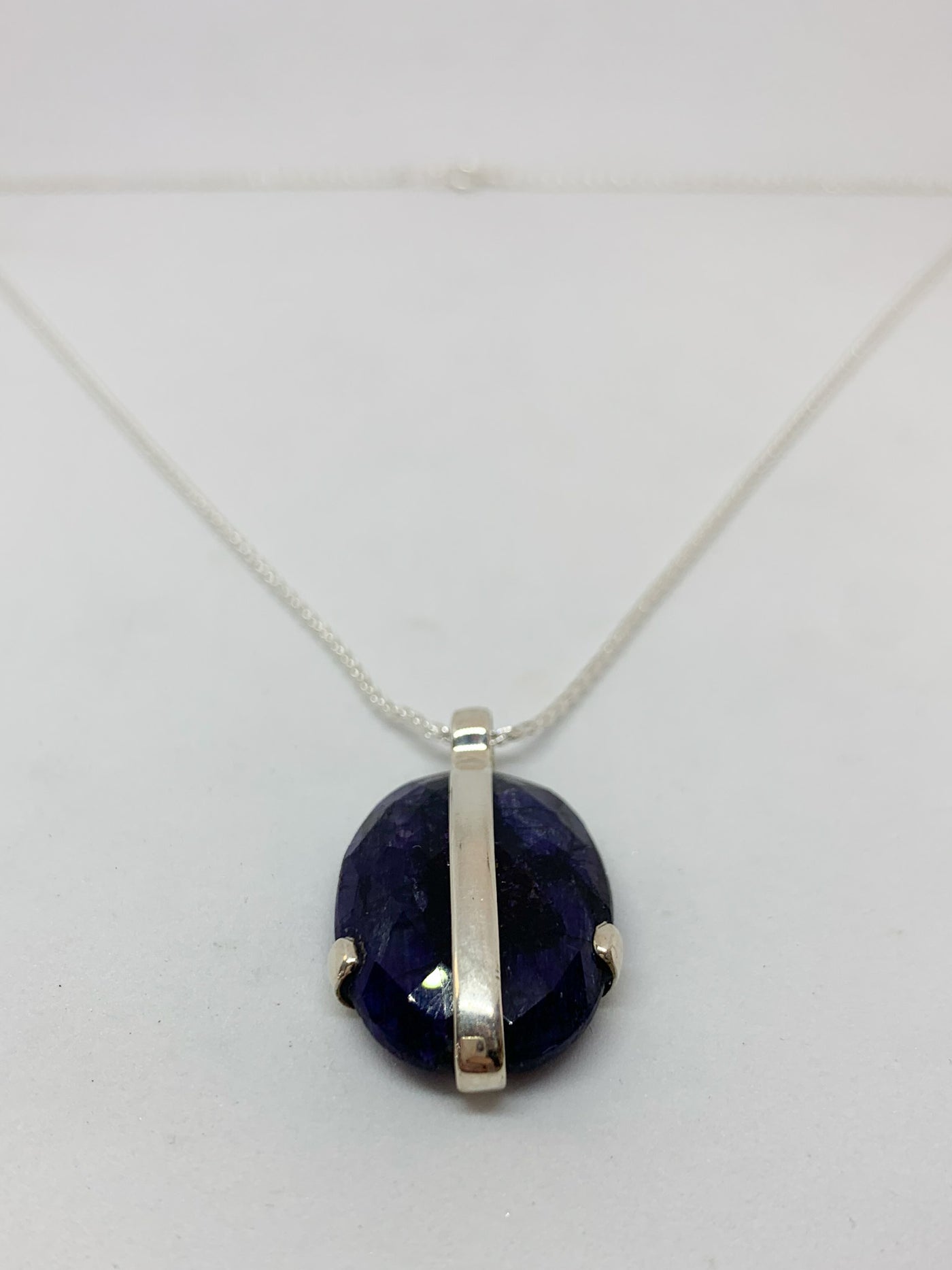 Sapphire Oval Band Pendant