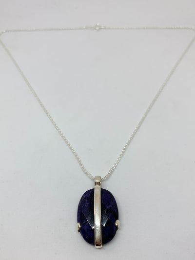 Sapphire Oval Band Pendant