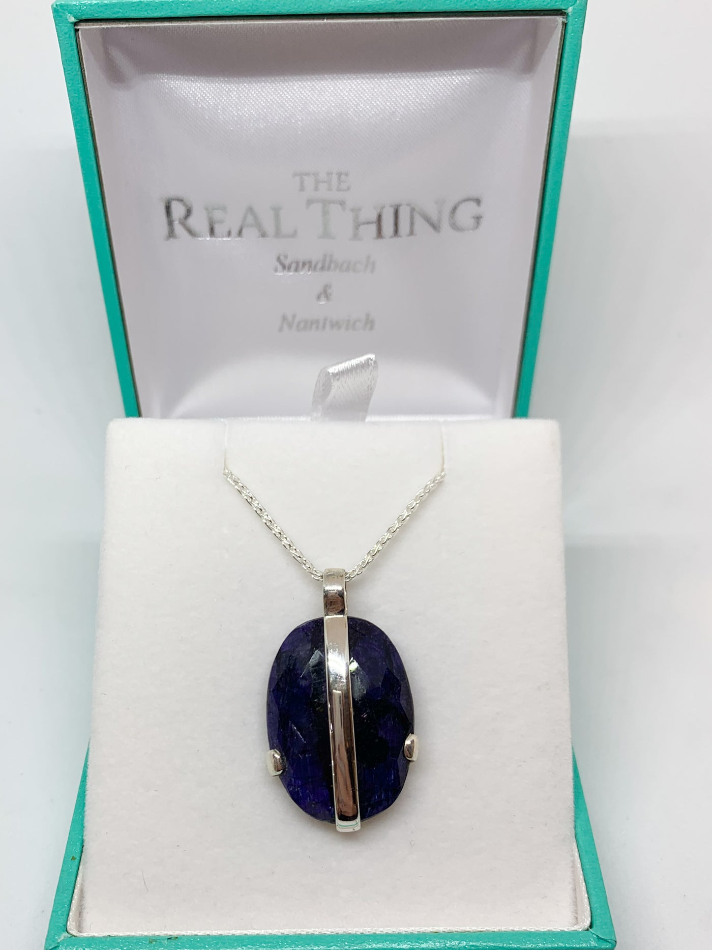 Sapphire Oval Band Pendant