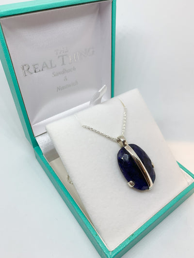 Sapphire Oval Band Pendant