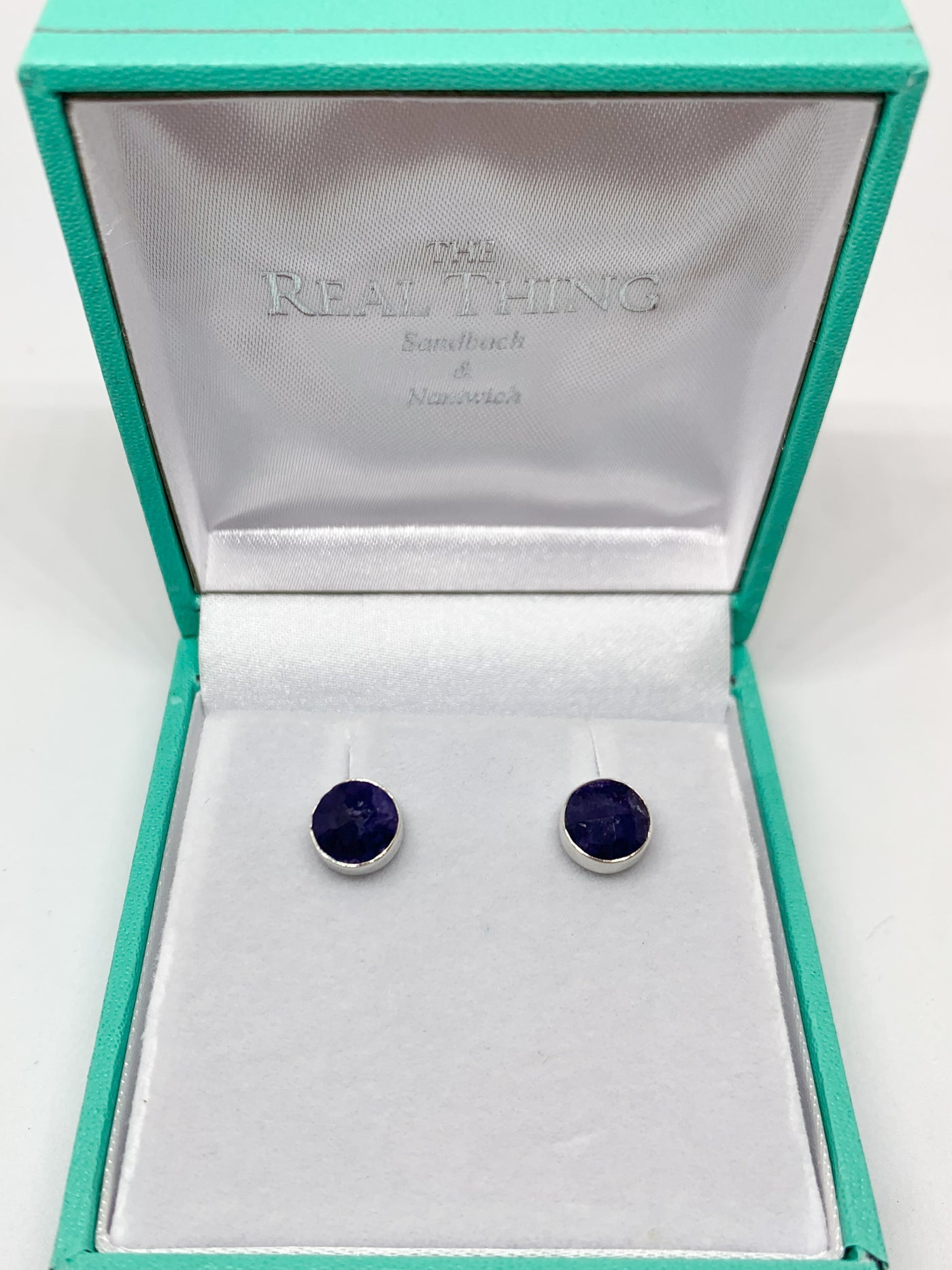 Sapphire 7mm Round Stud Earrings