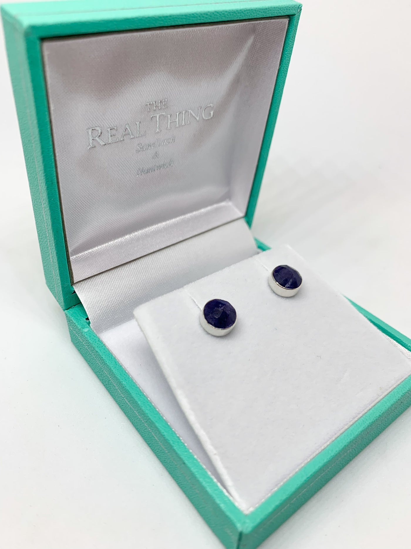 Sapphire 7mm Round Stud Earrings