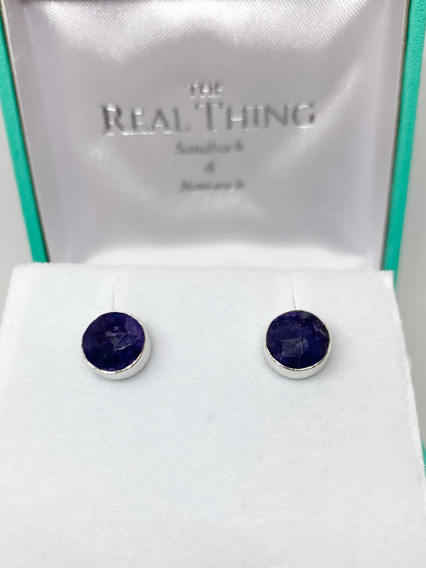 Sapphire 7mm Round Stud Earrings