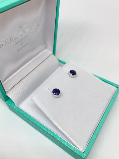 Sapphire 5mm Round Stud Earrings