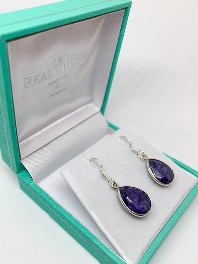 Sapphire Large Tear Drop Earrings