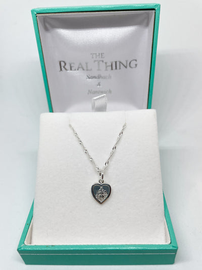 St Christopher Small Heart Necklace